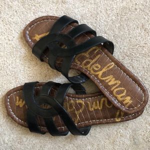 Sam Edelman Black Leather Slide Sandals